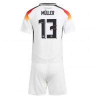 Camisa de Futebol Alemanha Thomas Muller #13 Equipamento Principal Infantil Europeu 2024 Manga Curta (+ Calças curtas)